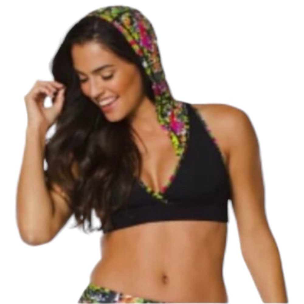 Zumba Fitness Black and Multicolor Crop Top